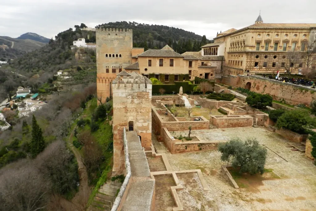 The Alcazaba fortress and the palaces of the Alhambra seen from above