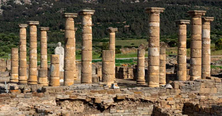 Standing columns of the basilica at the Roman city of Baelo Claudia