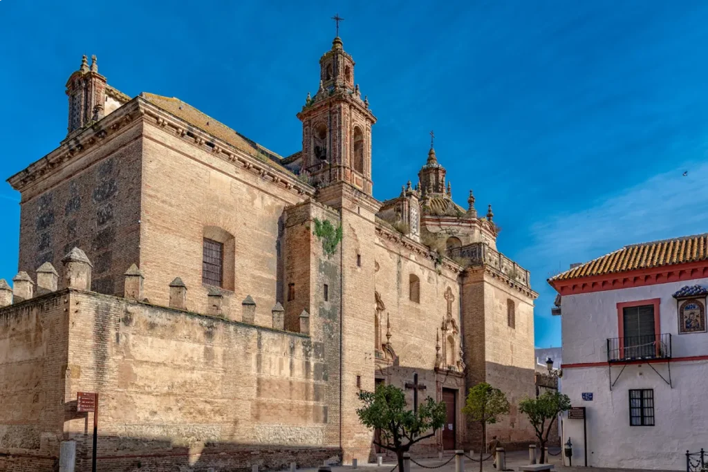 The church of the Santisima Trinidad convent in Carmona at dusk