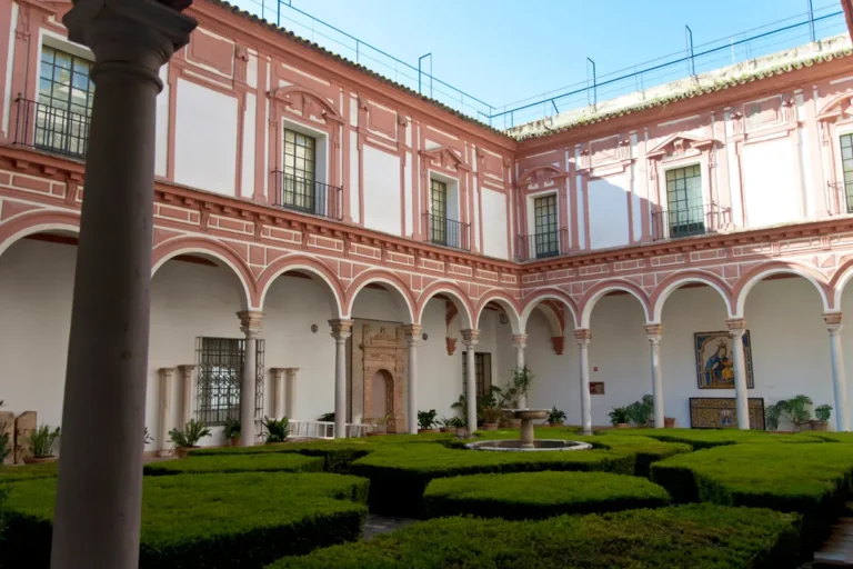 The arcaded cloister and garden of the Museum of Fine Arts in Seville