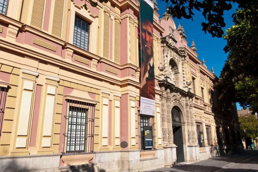 The baroque facade of the Museum of Fine Arts in Seville