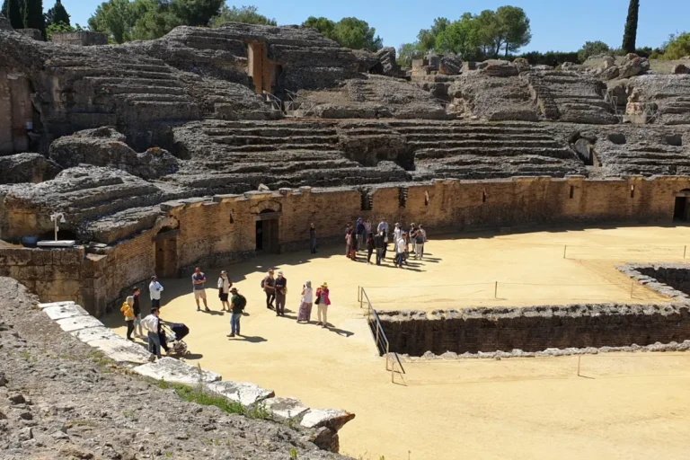 The Roman amphitheatre of Italica, one of the largest in the empire