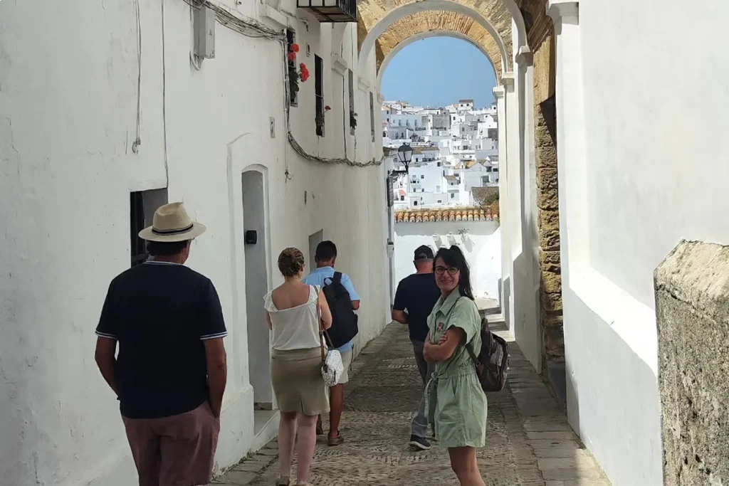 Whitewashed archway leading into the old town of Vejer de la Frontera